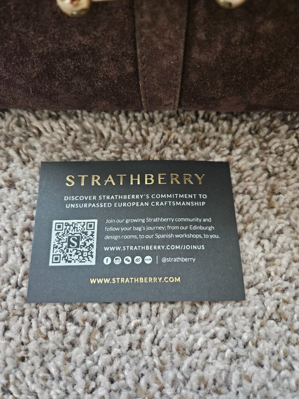 STRATHBERRY Kite Hobo Maxi Bag Suede Chocolate Brown - Picture 14 of 14